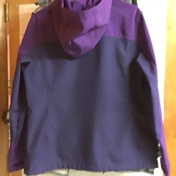 FREE TECH women’s hooded jacket sz L 12/14 PURPLE - Picture 4 of 14